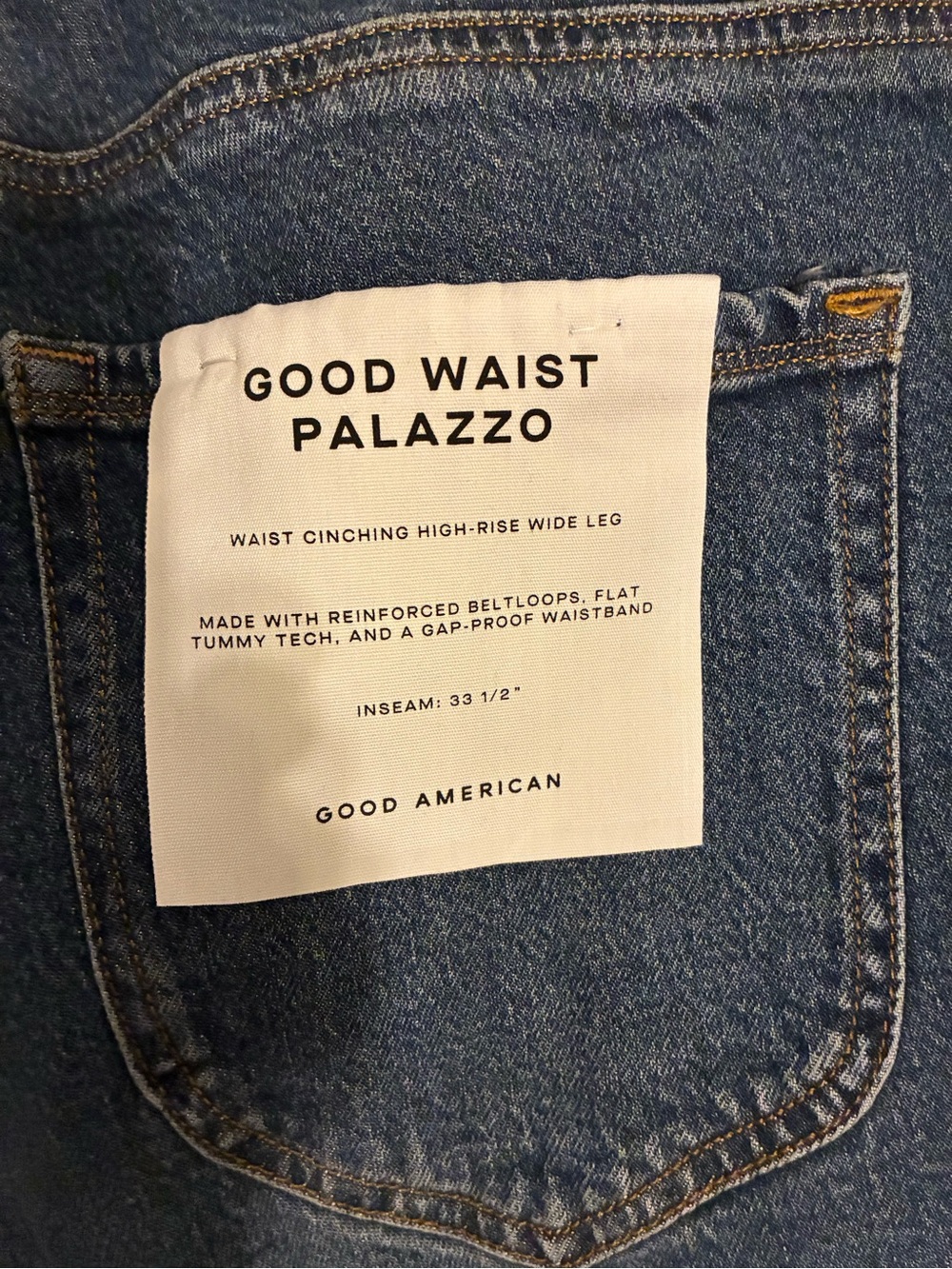 Good American Dark Blue Palazzo Flare Jeans - Picture 4 of 11